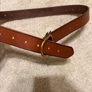 Lucky Brand Brown Leather Belt with Gold Buckle